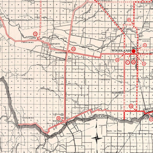 Vintage Map of Yolo County, California 1935