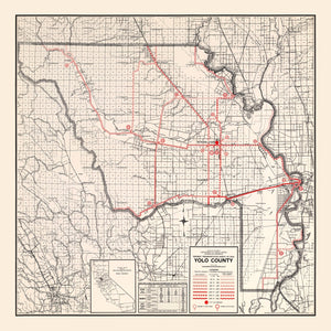 Vintage Map of Yolo County, California 1935