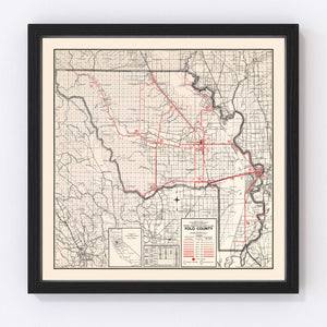 Vintage Map of Yolo County, California 1935