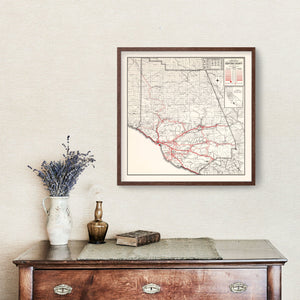 Vintage Map of Ventura County, California 1935