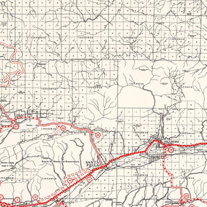 Vintage Map of Ventura County, California 1935