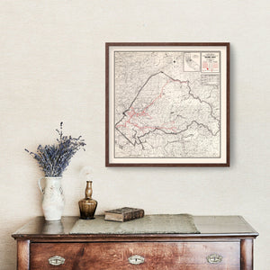 Vintage Map of Tuolumne County, California 1935