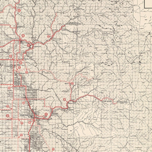 Vintage Map of Tulare County, California 1935