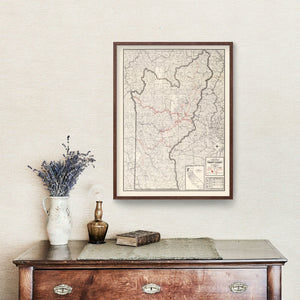 Vintage Map of Trinity County, California 1935