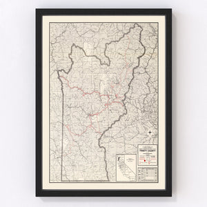 Vintage Map of Trinity County, California 1935
