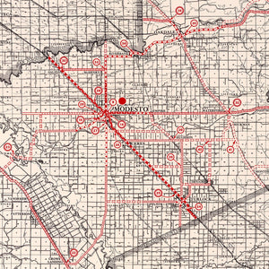Vintage Map of Stanislaus County, California 1935