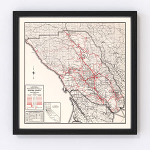 Vintage Map of Sonoma County, California 1935