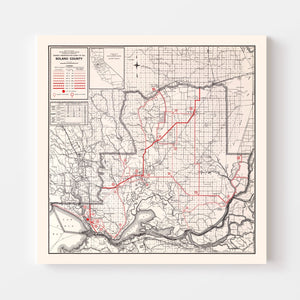 Vintage Map of Solano County, California 1935