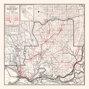 Vintage Map of Solano County, California 1935