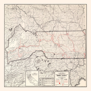 Vintage Map of Sierra County, California 1935