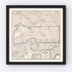 Vintage Map of Sierra County, California 1935