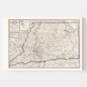 Vintage Map of Shasta County, California 1935