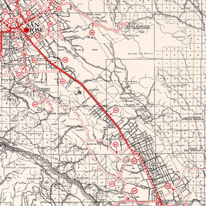 Vintage Map of Santa Clara County, California 1935