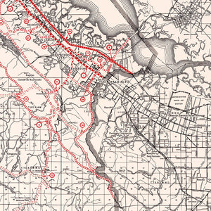 Vintage Map of San Mateo County, California 1935