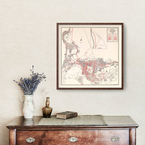 Vintage Map of San Diego, California 1935