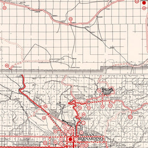 Vintage Map of San Bernadino County, California 1935