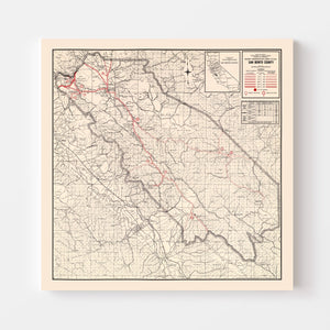 Vintage Map of San Benito County, California 1935