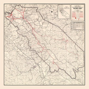 Vintage Map of San Benito County, California 1935