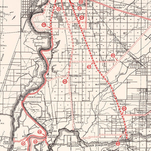 Vintage Map of Sacramento County, California 1935