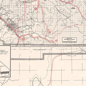 Vintage Map of Riverside County, California 1935