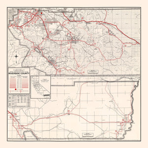 Vintage Map of Riverside County, California 1935