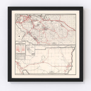 Vintage Map of Riverside County, California 1935