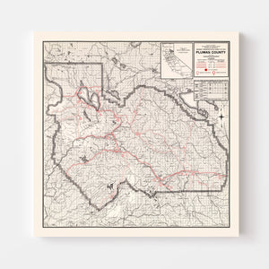 Vintage Map of Plumas County, California 1935