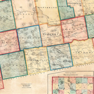 Vintage Map of Piscataquis County, Maine 1858