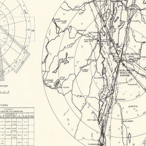 Vintage Map of the Burlington Municipal Airport Vicinity, 1952