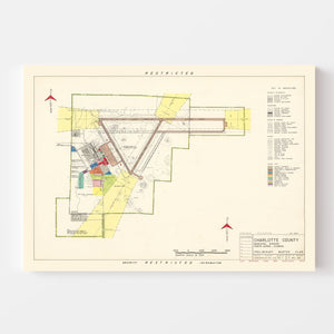 Vintage Map of Charlotte County Municipal Airport, 1952