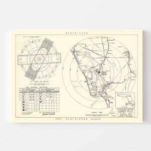 Vintage Map of the Charlotte County Municipal Airport Florida Vicinity, 1952