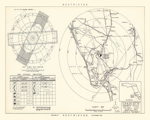 Vintage Map of the Charlotte County Municipal Airport Florida Vicinity, 1952