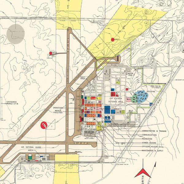 Vintage Map of Geiger field, 1952 - Home and Tower