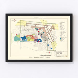 Vintage Map of Grandview Municipal airport, 1952