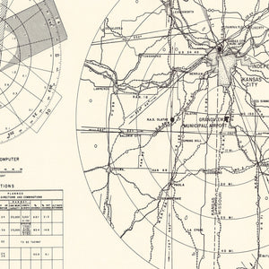 Vintage Map of the Grandview Municipal airport Vicinity, 1952