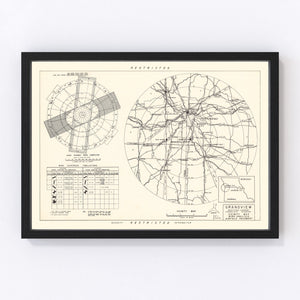 Vintage Map of the Grandview Municipal airport Vicinity, 1952