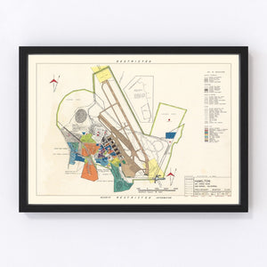 Vintage Map of Hamilton Air Force Base, 1951