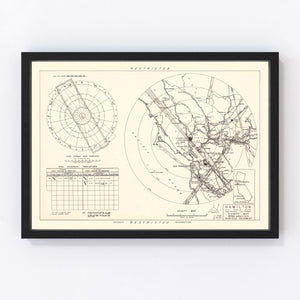 Vintage Map of the Hamilton Air Force Base Vicinity, 1951