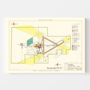 Vintage Map of Kinross Air Force Base, 1951