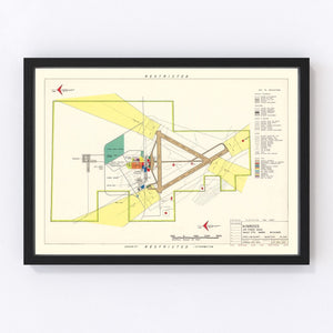 Vintage Map of Kinross Air Force Base, 1951
