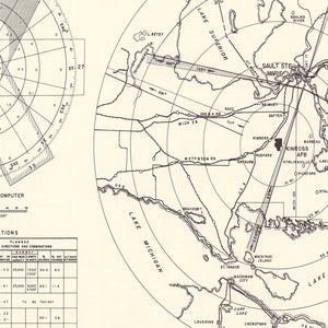 Vintage Map of the Kinross Air Force Base Vicinity, 1951