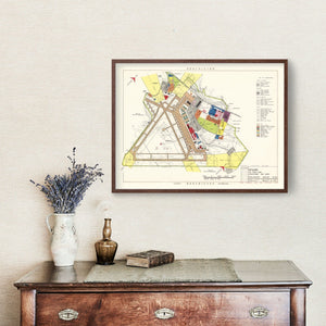 Vintage Map of Mc Guire Air Force Base, 1952