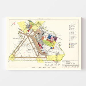 Vintage Map of Mc Guire Air Force Base, 1952