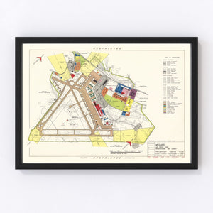 Vintage Map of Mc Guire Air Force Base, 1952