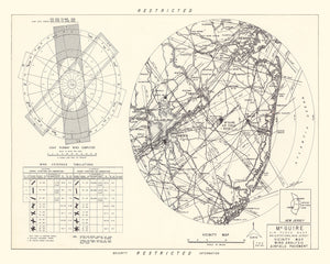Vintage Map of the Mc Guire Air Force Base Vicinity, 1951