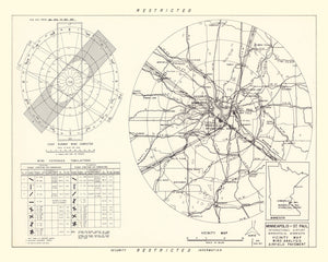 Vintage Map of the Minneapolis St. Paul International Airport Vicinity, 1951