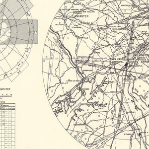 Vintage Map of the New Castle Municipal County Airport Vicinity, 1951