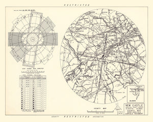 Vintage Map of the New Castle Municipal County Airport Vicinity, 1951