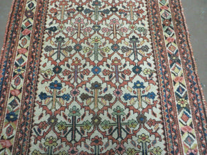 3' 3"X 10' Antique Handmade Caucasian Shirvan Wool Runner Rug Nice