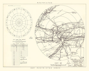 Vintage Map of the Niagara Municipal Airport Vicinity, 1952